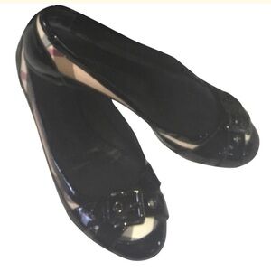 Burberry patten leather, iconic check ballerina